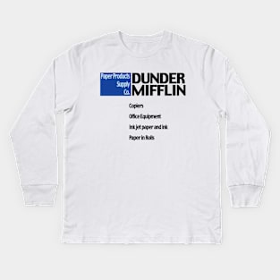 Dunder Mifflin Kids Long Sleeve T-Shirt